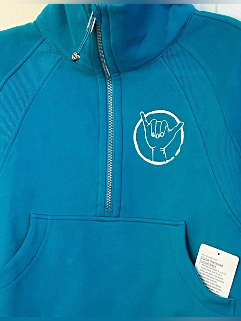 Lululemon Scuba Hawaii Aloha Funnel Neck Scuba Half Zip Shaka - Picture 2 of 11